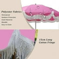 thumbnail image 5 of Boho Beach Umbrella with Fringe Pink Patio Umbrella 6.5ft Portable Outdoor Umbrella for Table Tilt Pool Umbrella Rainproof Holiday Umbrellas Patio Parasol with Carry Bag UV Protection, 5 of 7