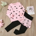 thumbnail image 6 of Yindaity Toddler Girls Outfit Sets, Long Sleeve Casual 2 Piece Sweatshirt and Sweatpants Set (Pink,4-5 Years), 6 of 6