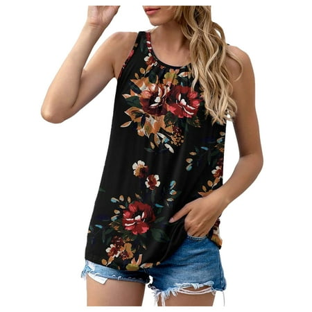 

LBECLEY Athletic Tops for Women Dry Fit Women s Pleated Summer Sleeveless Casual Back Vest Closure Women s Blouse Build Bra Camisole Red Xl