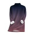 thumbnail image 5 of Women's Plus Size Mock Neck Pullover, Gradient Color Thermal Lined Sweatshirt, Soft Fleece Crewneck Long Sleeve Top, Comfortable Loungewear for Casual Winter Wear and Home Relaxation Purple S, 5 of 6