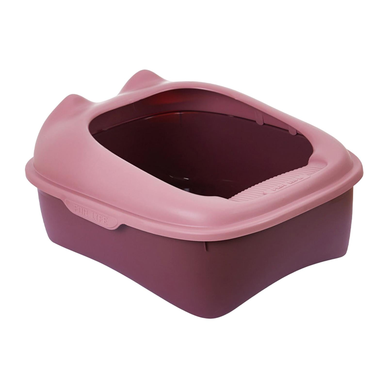 Cat Litter Box Open Top Pet Litter Tray Sturdy Cat Litter Container
