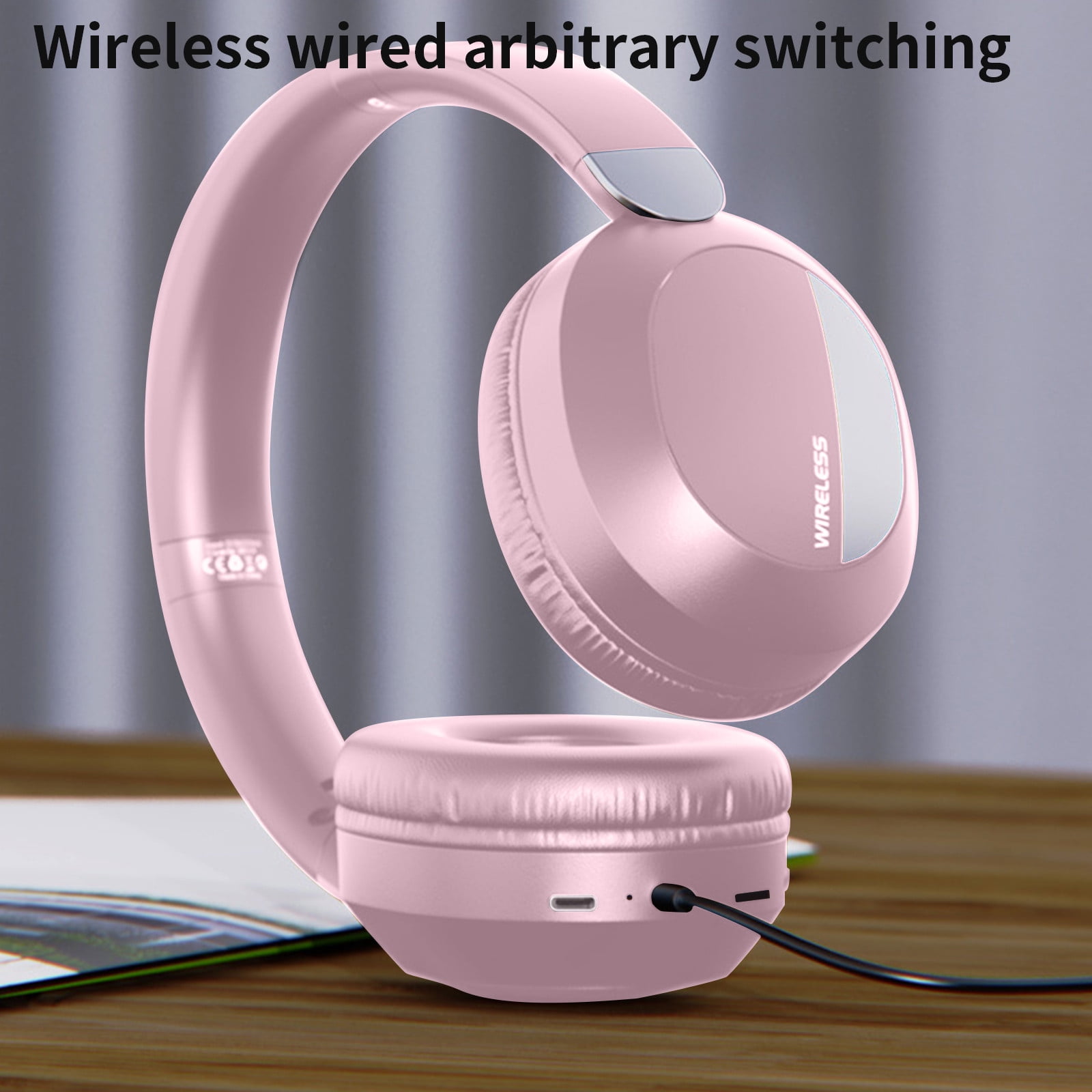 Wireless Headphones Over Ear, 70H Playtime Headphone Wireless Bluetooth 5.1,3EQ Modes & HiFi Stereo Bluetooth Headset with Deep Bass, Foldable Lightweight Headphones with Microphone for Travel/Work