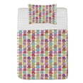 thumbnail image 1 of Tea Party Microfiber Bedspread Set, Multicolored Teacup Design in Various Forms Squared Polka Dotted Striped Styles, Soft Bedding Set with Pillow Shams & Comforter, 3 Sizes, Multicolor, by Ambesonne, 1 of 1