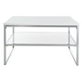 thumbnail image 3 of SAFAVIEH Aliza Glam 2 Tier Square Coffee Table, White/Chrome, 3 of 8