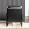 thumbnail image 2 of Dtwnek Mid Century Modern Accent Chair with Metal Frame, PU Leather Upholstery Armchair for Living Room, Bedroom, Home, Office, Black, 2 of 6