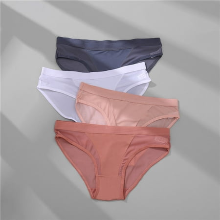 

Cathalem And Lingerie Set Women s Fashion Briefs Low Waist Mesh Solid Color Briefs Cotton Womens Panties Seamless Lace Underpants Grey Medium