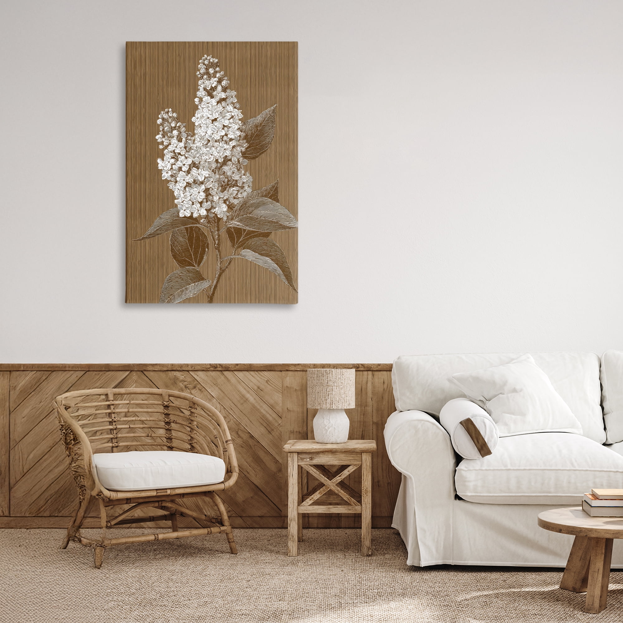 Stupell Industries Vintage Striped Lilac Study Canvas Wall Art, design by Petal Prints Design