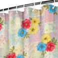 thumbnail image 3 of Pioneer Flower Floral Print Pattern Shower Curtain 72"x84", Bathroom Decorative Shower Curtain Set with 12 Hooks, Waterproof Washable, 3 of 6