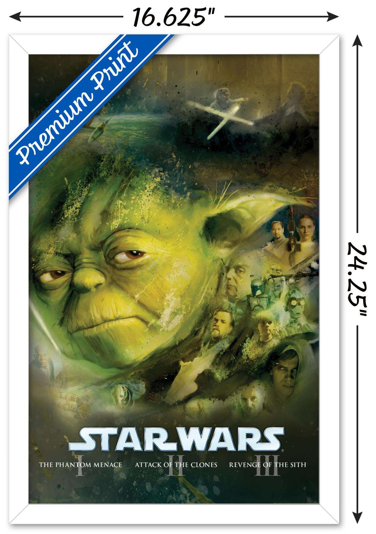 Star Wars: Saga - Blu Ray Prequels Wall Poster, 14.725" x 22.375", Framed