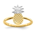 thumbnail image 1 of Solid 14k Yellow Gold Two Toned Pineapple Ring Band Size 6, 1 of 6