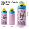 thumbnail image 2 of Kuromi Portable Water Bottle Insulated Stainless Steel Water Cup With Straw for Travel School Outdoor, 2 of 8