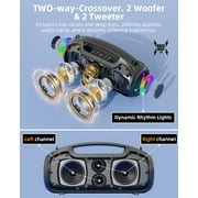 Portable Bluetooth Speaker 200W Peak Wireless, IP65 Waterproof Outdoor Speaker with Bass Boost, 24H Battery, TWS and USB/AUX/TF Input for Party