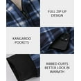 thumbnail image 5 of SPEEDRUN Men's Hoodies for Men Plaid Flannel Jacket Warm Sherpa Fleece Lined Coat Winter Full Zip Up Sweatshirt Navy M, 5 of 5