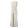 thumbnail image 4 of Cathalem Pants Set Women 2 Piece Lightweight Wide Leg Pants Suit Set,Beige L, 4 of 5