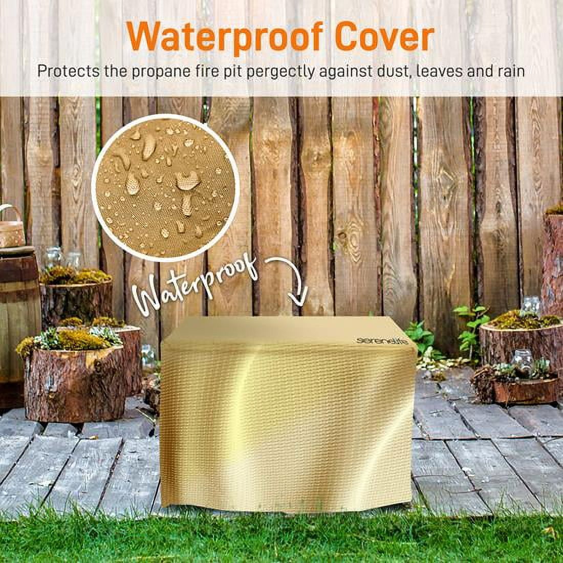 Serene Life Outdoor Propane Fire Pit Table - CSA Approved Safe 40,000 BTU Pulse Ignition Propane Gas Fire Table - 28 inches - Steel Tabletop, Steel Panel