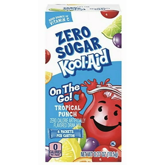 Kool-Aid On The Go! Zero Sugar Tropical Punch Drink Mix , 6 ct (Pack of 4)