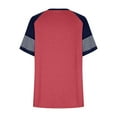 thumbnail image 4 of GERsome Women's Raglan Short Sleeve Crewneck T-Shirt Color Block Tunic Tshirt Casual Loose Blouses Tops, 4 of 6