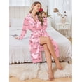 thumbnail image 5 of Ekouaer Silk Robes for Women Shawl Collar Satin Bathrobe Long Bride Wedding Party Robe Lightweight Sexy Sleepwear, 5 of 6