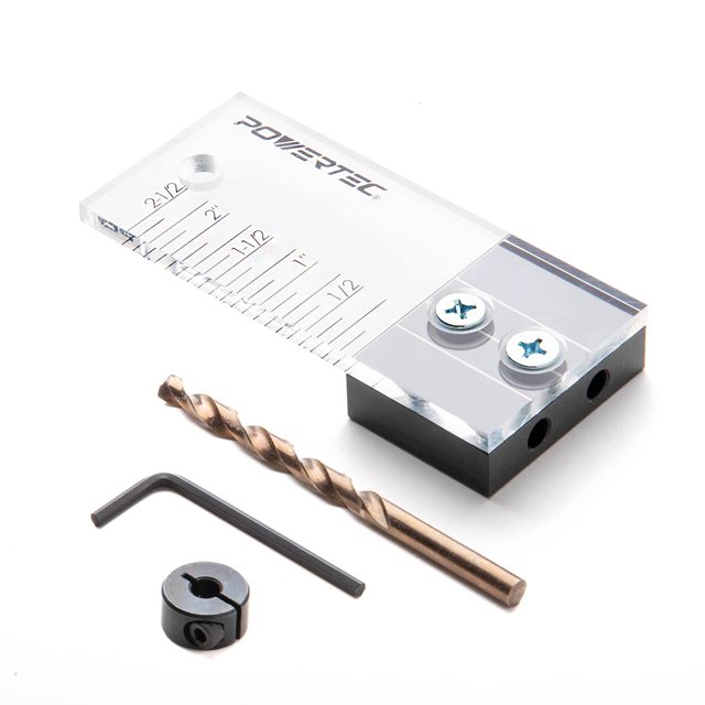 Kit de plantillas de tacos POWERTEC, plantilla para carpintería de 1/4 de pulgada