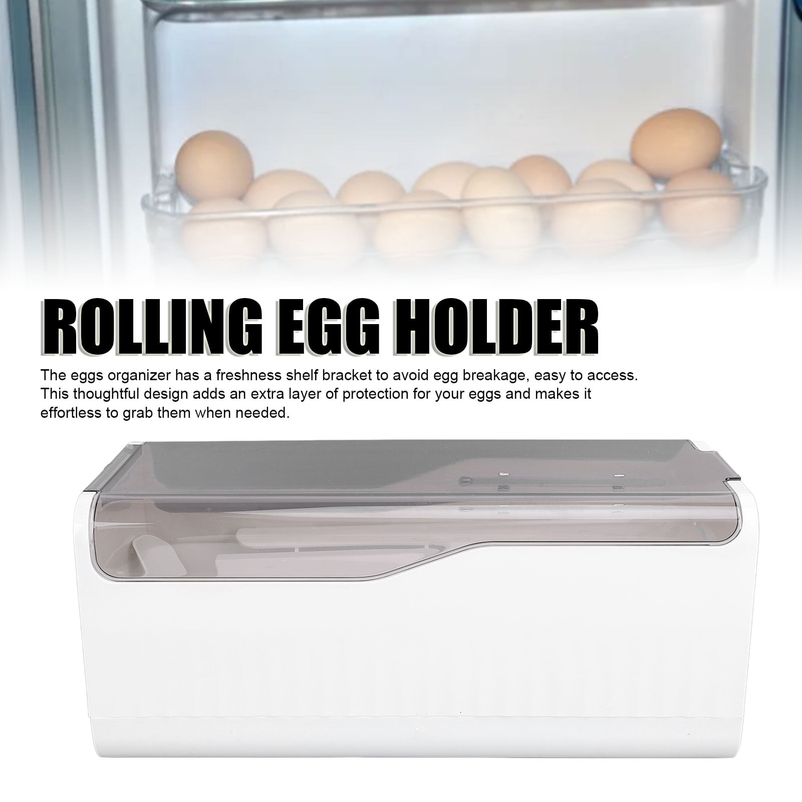 Rolling Egg Holder, Unique Refrigerator Egg Rack Save Space  For Refrigerator