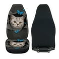 thumbnail image 4 of Xoenoiee Front Seat Covers for Car Seat Protective Cover Butterflies Cat Print, Full Set of 2 Universal Fit SUV Trucks Van Auto Decor Accessories, 4 of 6