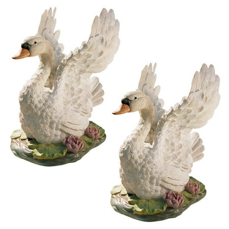 The Majesty of Swan Lake Sculpture - Set of Two