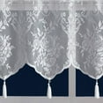 thumbnail image 2 of Warm Home Designs White Lace Shower Curtain 72 x 72 inches with Attached Valance & 7 Tassels. Lace Material. LA White  72, 2 of 5