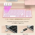 thumbnail image 3 of Wireless Keyboard and Mouse Combo - Quiet Backlit Keyboard with RGB Mouse, Rechargeable, Slim, Sleep Mode for Windows, Mac, Laptop - Rose Gold-Wagpak, 3 of 6