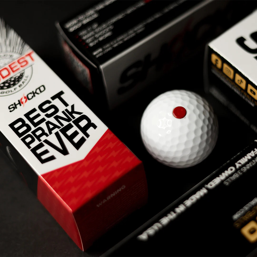 SHOCK'D Golf Balls Prank Loud Golf Balls, Red