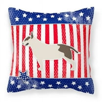 Carolines Treasures BB3378PW1818 USA Patriotic Bull Terrier Fabric Decorative Pillow