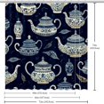 Arabic Teapot Q Shower Curtain, Polyester Shower Curtain with Hooks