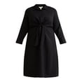 thumbnail image 4 of Terra & Sky Women's Plus Size Tie Front Shirtdress, Sizes 0X-5X, 4 of 4