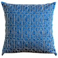 thumbnail image 1 of Cojines decorativos en azul rey, funda de almohada geométrica con diseño enrejado, 35 x 35 cm (14 x 14 pulgadas), funda de almohada cuadrada de seda, geométrica, moderna - Azul rey geométrico, 1 of 6