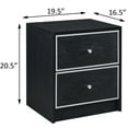 thumbnail image 7 of Modern Black & Silver 2-Drawer Nightstand | Industrial Wood & Metal Accent Table for Bedroom | Smooth Metal Glides, 19.5"W x 16.5"D x 20.5"H, 7 of 7