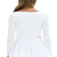 thumbnail image 4 of Solid Color Long Sleeve Women‘s Cropped Tops with Navel Show, 4 of 6