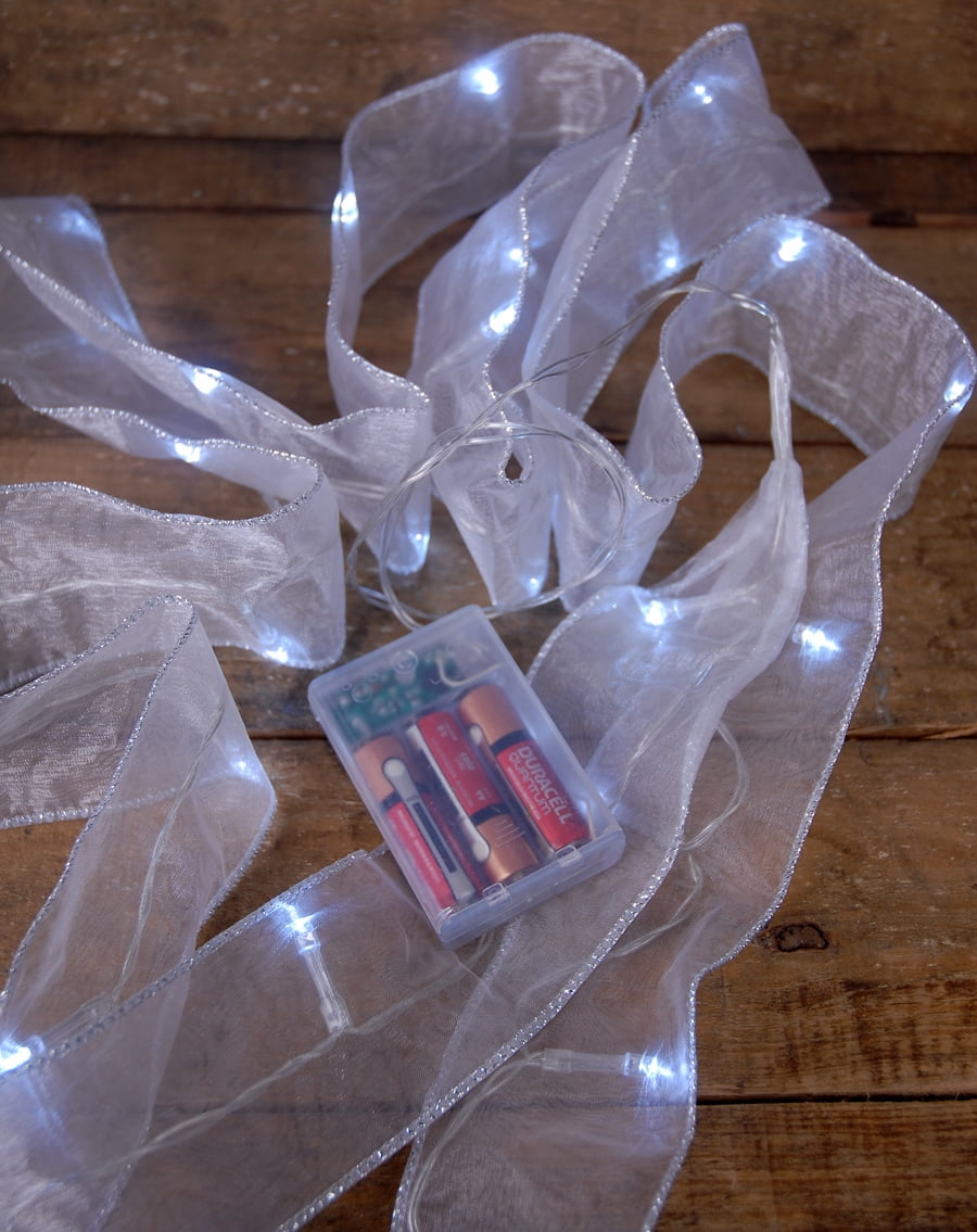 LED Ribbon Light Battery Operated White / White