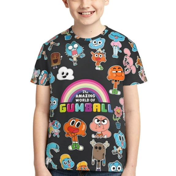 The Amazing World Of Gumball Boys Girls T Shirt Kids Short Sleeve Crewneck 3d Printed Graphic Shirts For Kids Youth X-Small