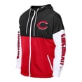 thumbnail image 2 of Men's-New Era  Red/Black Cincinnati Reds Color Block Full-Zip Hoodie Windbreaker, 2 of 5
