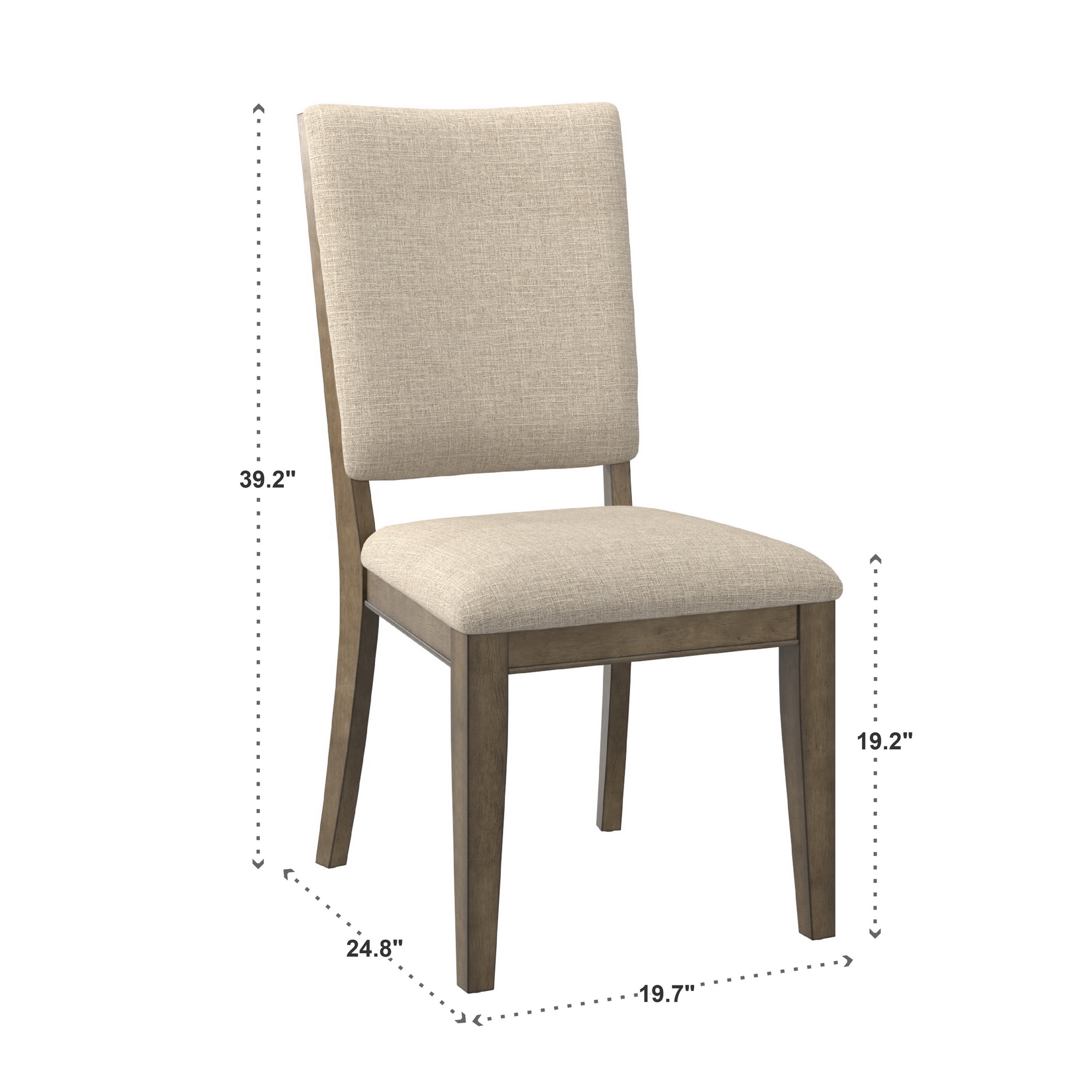 Weston Home Carter Antique Beige Fabric Dining Chairs, Set of 2