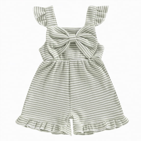 UAYOTSE Toddler Girl Outfit Baby Summer Romper Bibs Cute Bow Sleeveless Jumpsuit Shorts Overalls Clothes 6M 4T,Sizes 18-24 Months