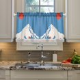 thumbnail image 2 of Yayeee Kitchen Curtains Tier Pair Light Filtering 27"x36" Rod Pocket Short Cafe Window Panel, Snow Mountain, 2 of 7