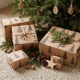 thumbnail image 4 of Vintage Kraft Christmas Wrapping Paper Roll, Xmas Tree Pattern Holiday Gift Wrap, Rustic Brown Thick Kraft Gift Wrapping Paper for Christmas Gift Packaging, 118"×17", 4 of 6