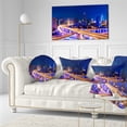 thumbnail image 3 of Designart Interchange Overpass at Night Skyline - Cityscape Throw Pillow - 12x20, 3 of 5
