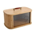 thumbnail image 3 of Tnarru Wood Bread Box Bread Storage Container Multipurpose Keeper Retro Bridesmaid Gift Box Food Storage Container for Bakery Pantry wood 34.5cm, 3 of 8