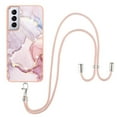 thumbnail image 2 of SaniMore for Samsung Galaxy S24 2024 Case with Detachable Crossbody Lanyard Shockproof TPU Backplane Marble Pattern Luxury Fashion Anti-drop Slim Lightweight Cover For Samsung Galaxy S24, Rosegold, 2 of 4