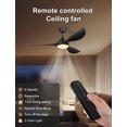 thumbnail image 3 of Ventilador de techo Phylluz 142 cm con luces, 3 aspas, negro, con control remoto, 3 of 9