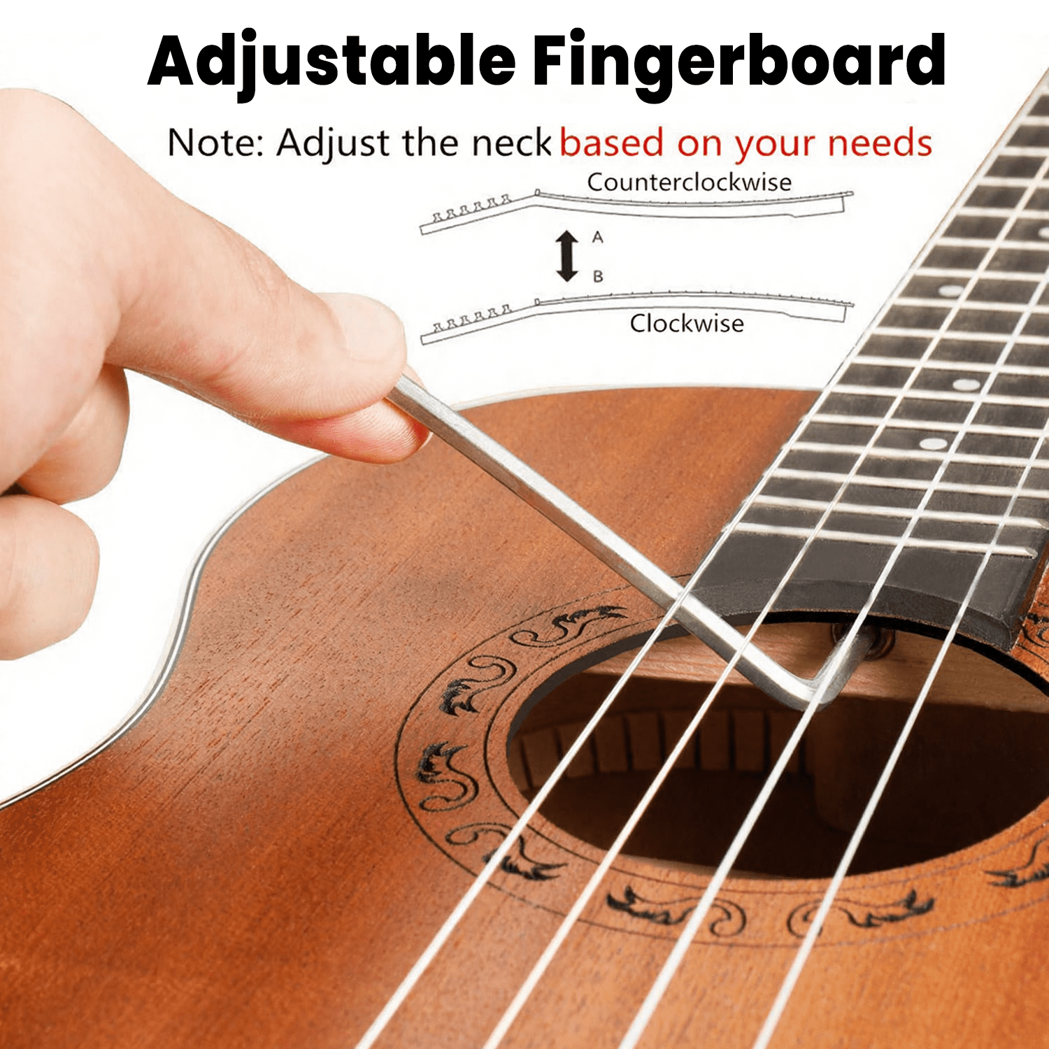 Ranch Professional 30 Inch Baritone Ukulele Kit for Guitar Players | Sapele Uke (DGBE Tuning) w/ Tuner & Gig Bag