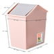 thumbnail image 2 of Mini bote de basura con tapa abatible, 1,5 l de plástico, para baño, tocador, coche, oficina, mostrador, mesa (rosa y azul cielo), 2 of 4