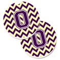 thumbnail image 1 of Letter O Chevron Purple & Gold Set of 2 Cup Holder Car Coaster, 1 of 1