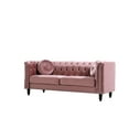thumbnail image 4 of Uspridefurniture Lueck 76'' Velvet Rolled Arm Chesterfield Sofa,Pink, 4 of 5